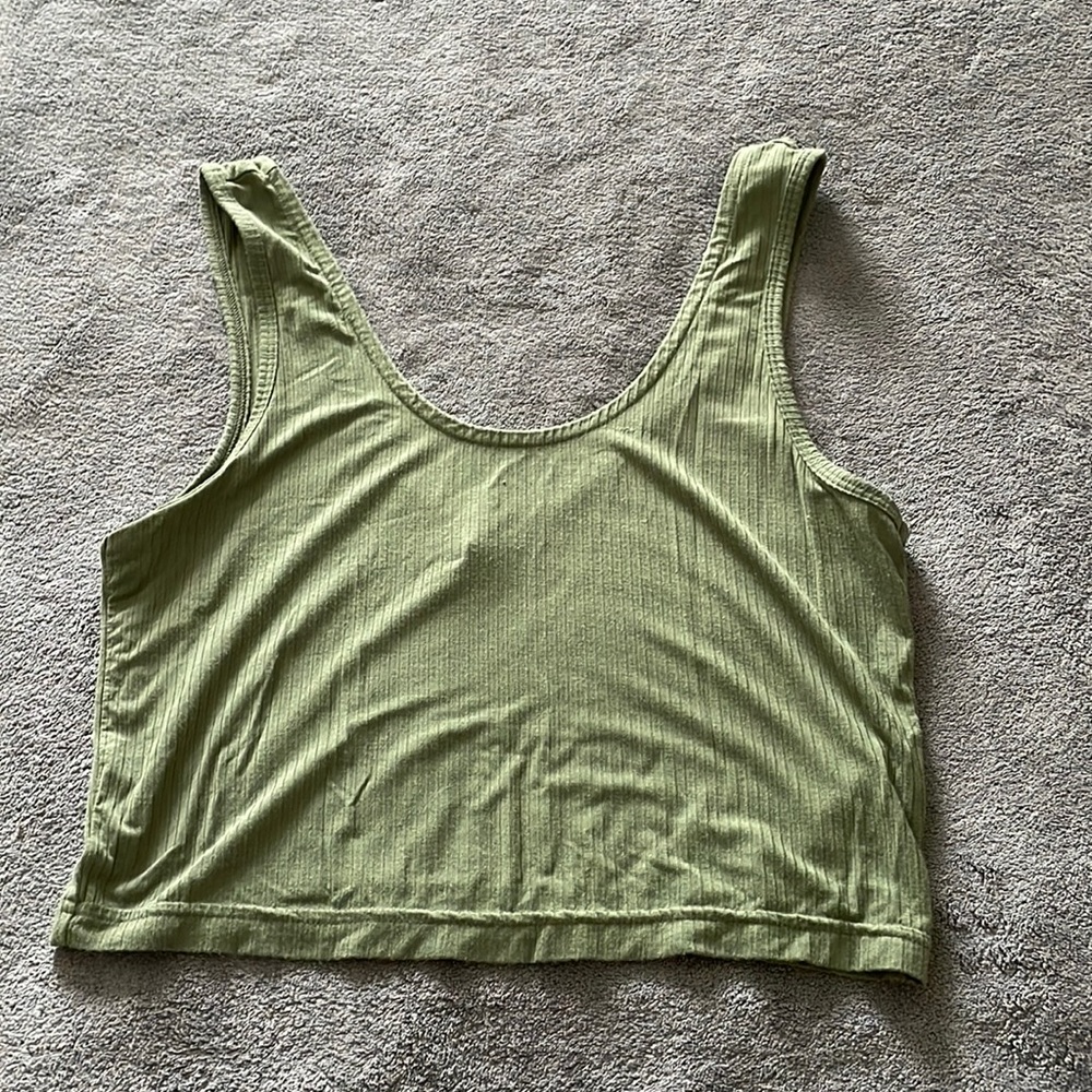 Olive Green Lightweight Crop Top